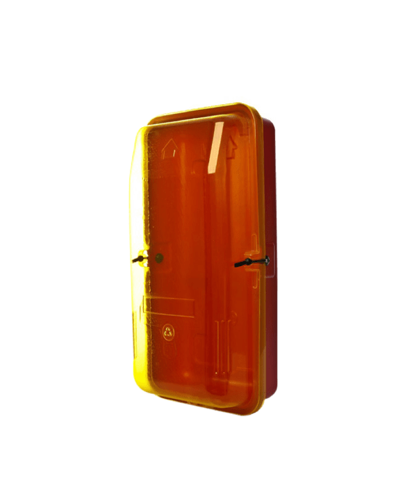Buy 4.5kg Plastic Fire Extinguisher Cabinet with Yellow Transparent Front Cover atMajestic Fire Protection in Sydney