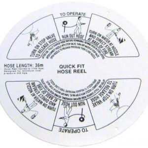 Buy Sticker Fire Hose Reel Instruction Disc at Majestic Fire Protection in Sydney